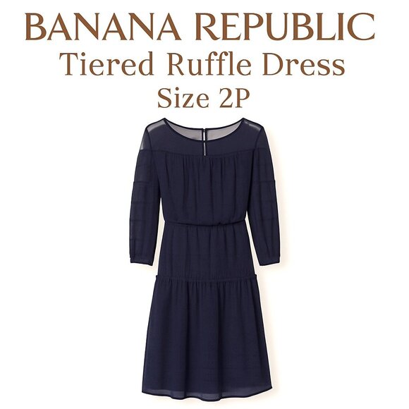 Jupe à Volants Banana Republic Navy (bleu Marine), Tailles 12 Ou 14, Neuve Avec étiquette